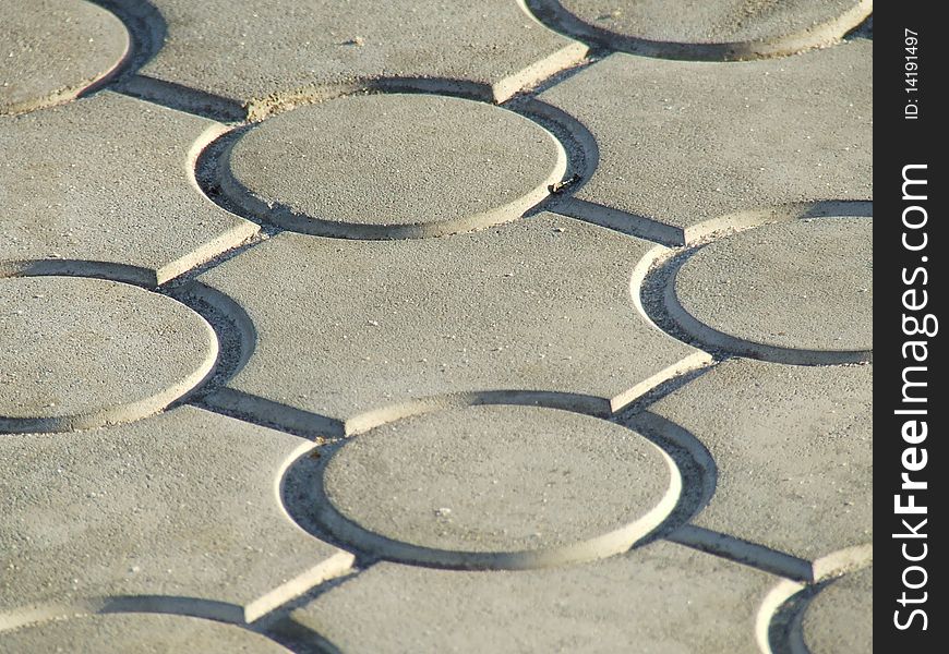 Sidewalk tile, piling of sidewalk tile