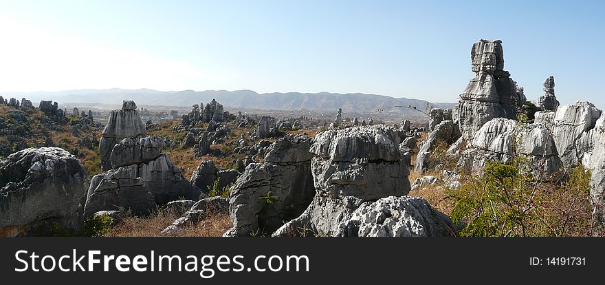 The stone forest shilin near kunming. The stone forest shilin near kunming