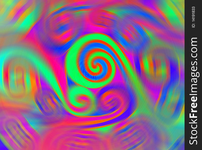 The spirals and colored fuzzy. The spirals and colored fuzzy