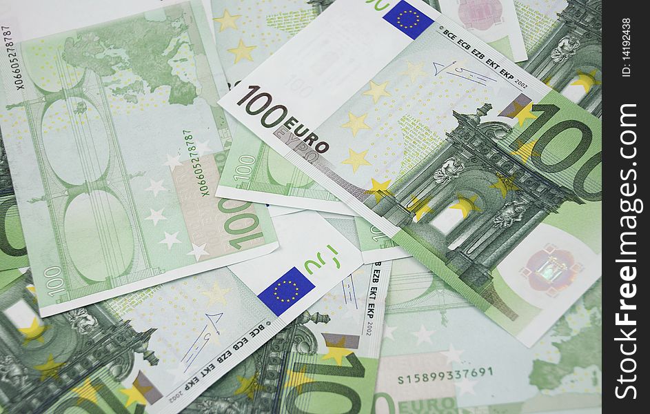 100 Euro Banknotes Background