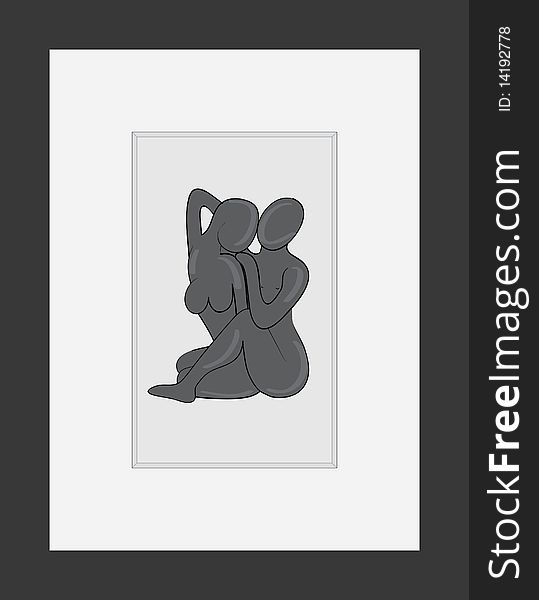 Abstract Nude Couple