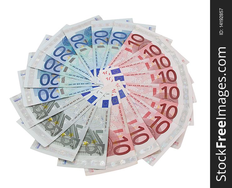 Five, Ten And Twenty Euro Banknotes