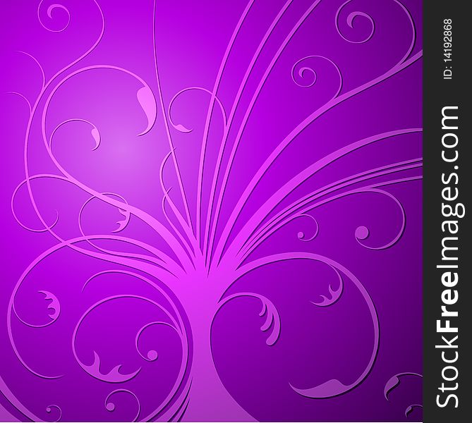 Floral with shadow isolated on purple background