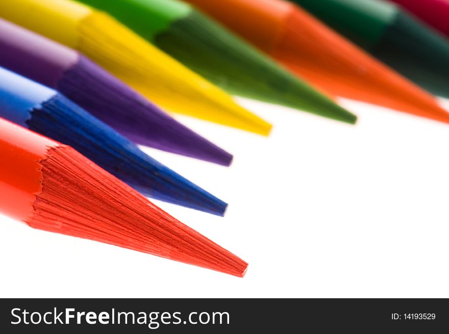 Collection of colorful pens over white background. Collection of colorful pens over white background