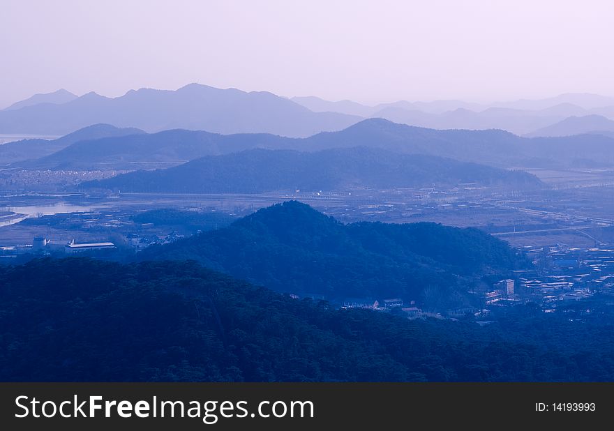 Blue mountains in Beijing China