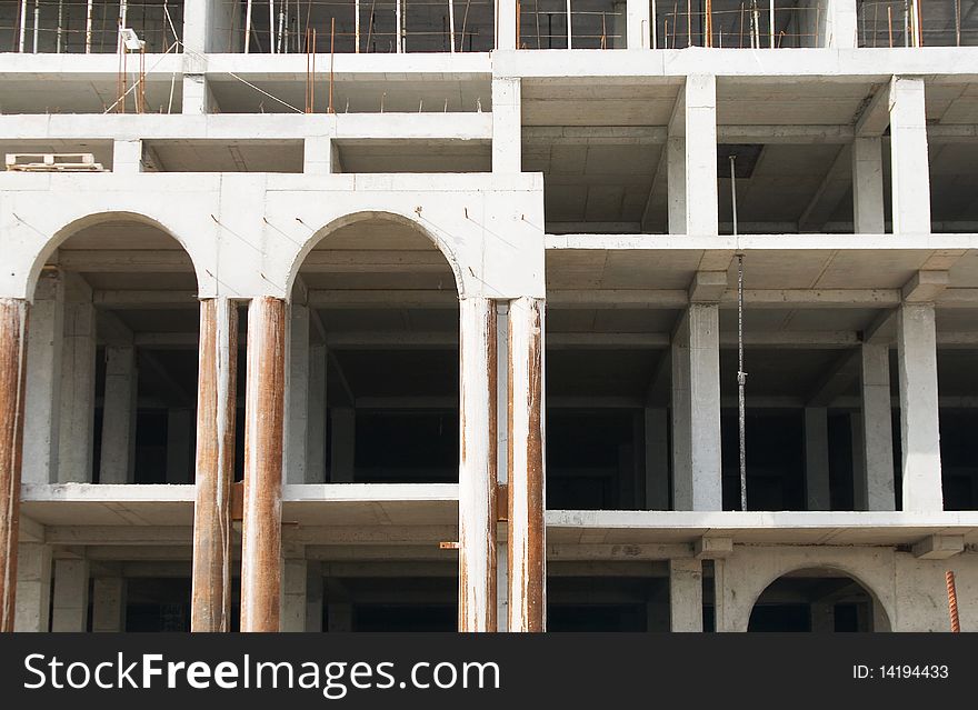 Build apartment under construction in black and white tone