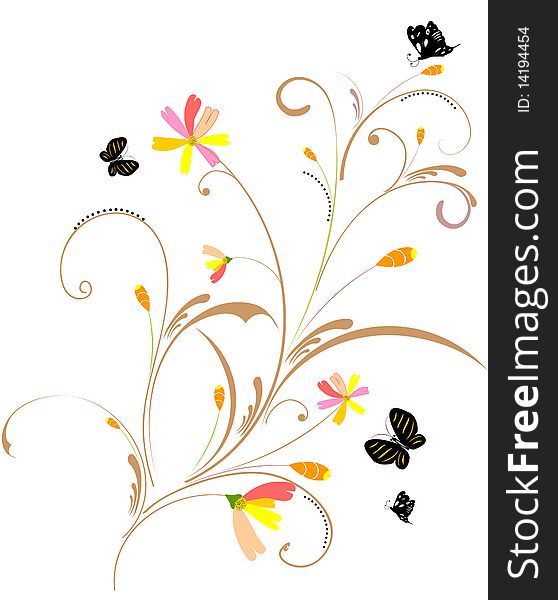 Abstract floral design, illustration well for your design. Abstract floral design, illustration well for your design