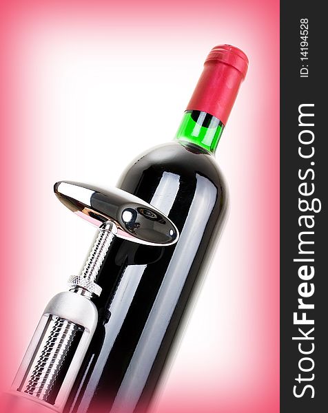 Wine bottle isolated on a white background