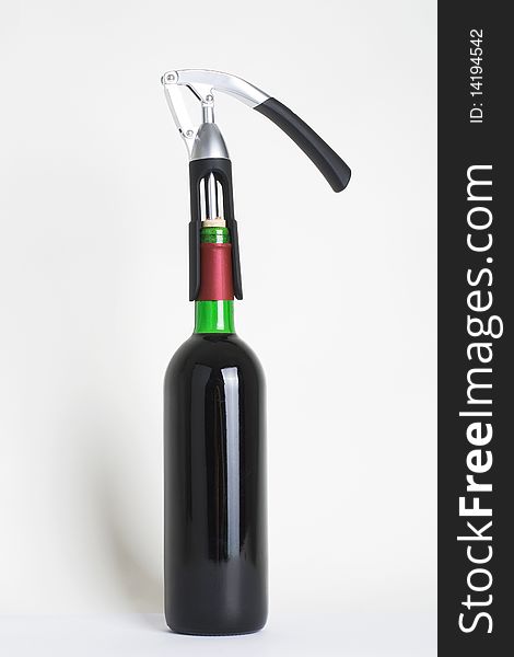 Series. A wine bottle isolated on a white background