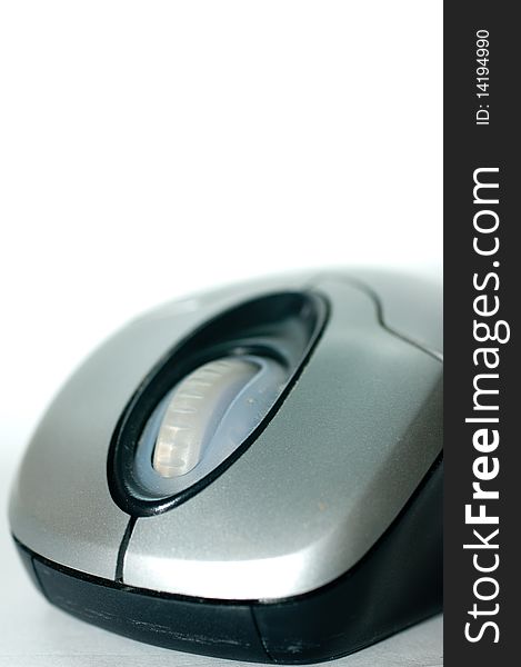 Wireless Mouse On Isolated White With Text Space