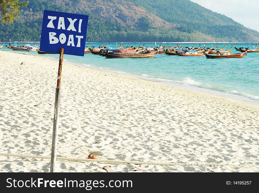 Taxi boat, Thai boat for tourist and beautiful sea