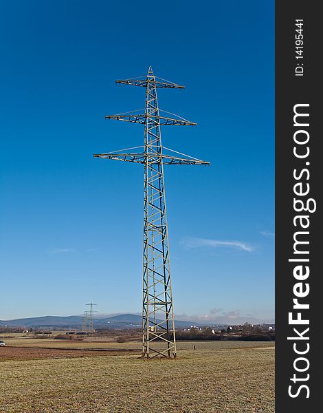 Electricity Tower For Energy With Sky