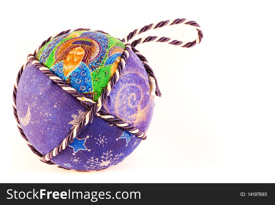 Handmade Christmas balls, Italian tradition, made of fabric and cord