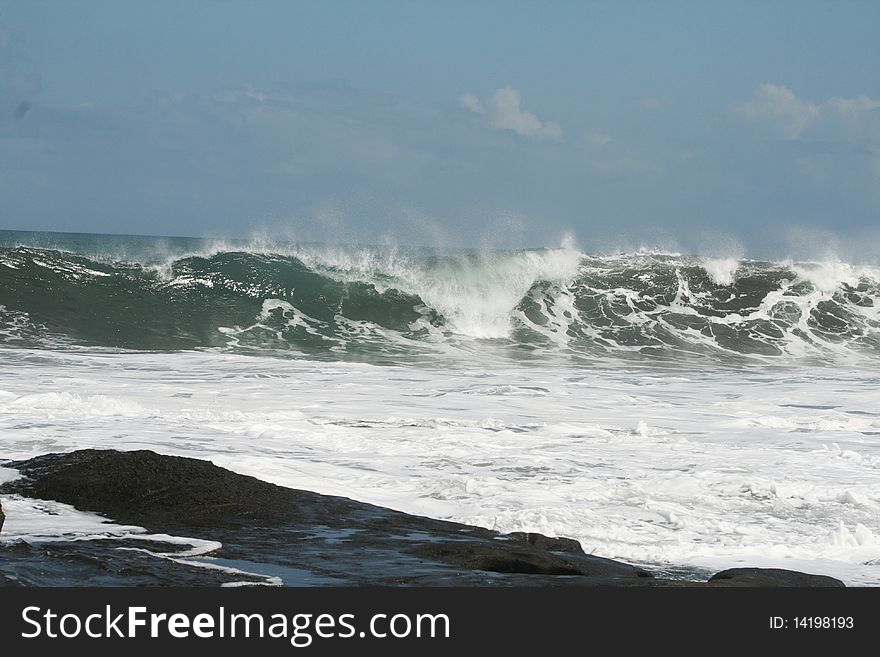 A big wave in Bali. A big wave in Bali