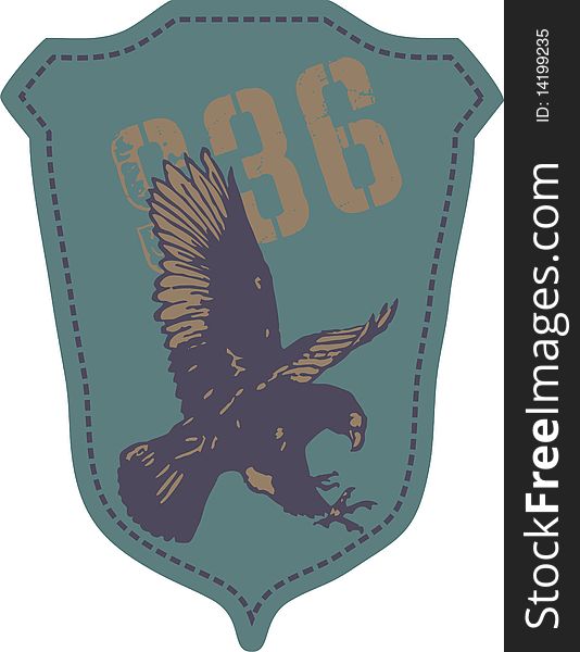 Eagle on the coat of arms graphic design. Eagle on the coat of arms graphic design