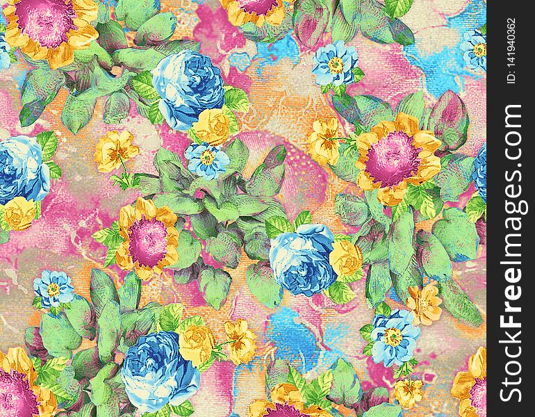 Beautiful seamless floral pattern with background pettan. Beautiful seamless floral pattern with background pettan