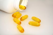 Yellow Medication Pills Stock Photo