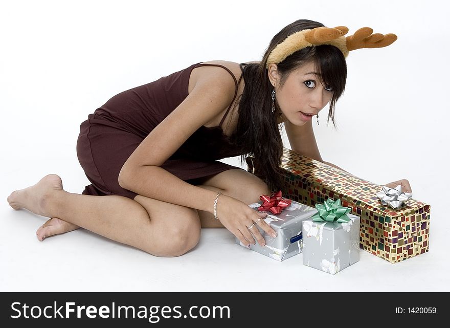Cute Girl With Presents