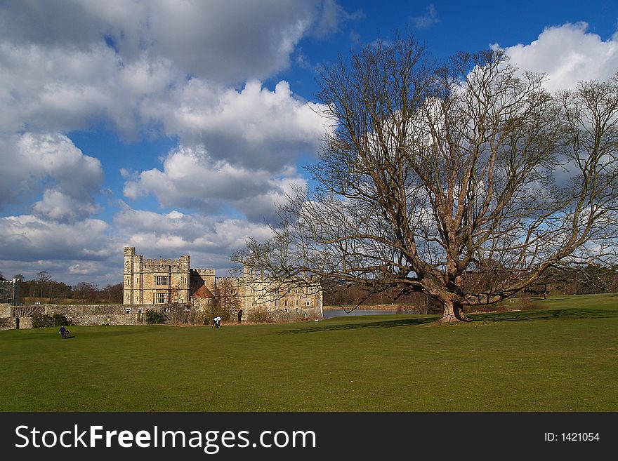 Leeds castle at UK with a beautiful sky. Leeds castle at UK with a beautiful sky