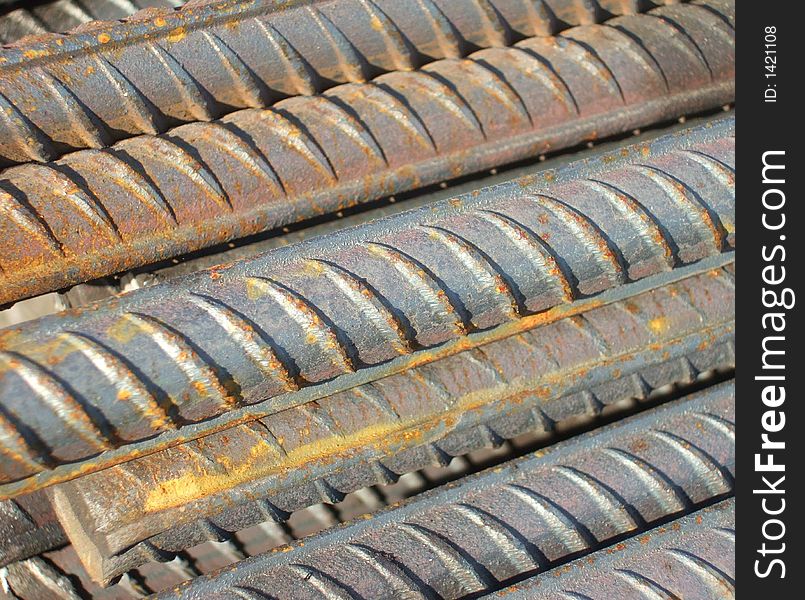 Steel bars with rust close-up background. Steel bars with rust close-up background.