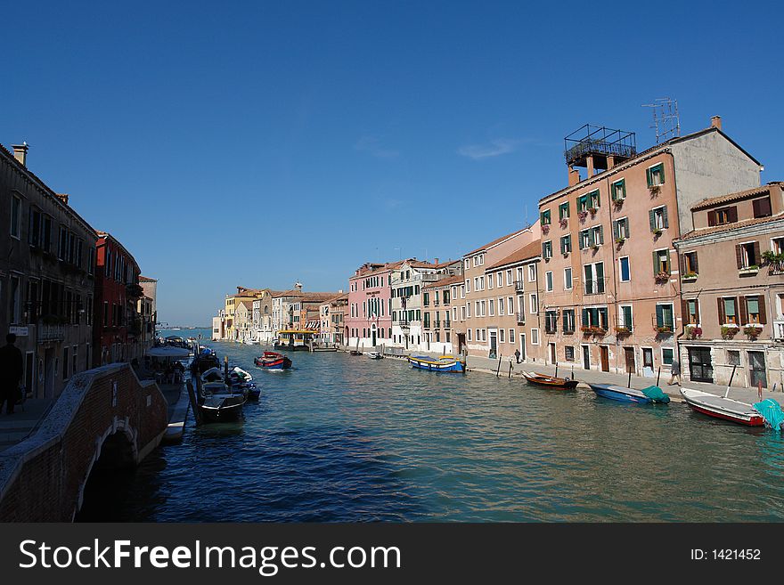 Scenic canal in Venice, Italy. Scenic canal in Venice, Italy