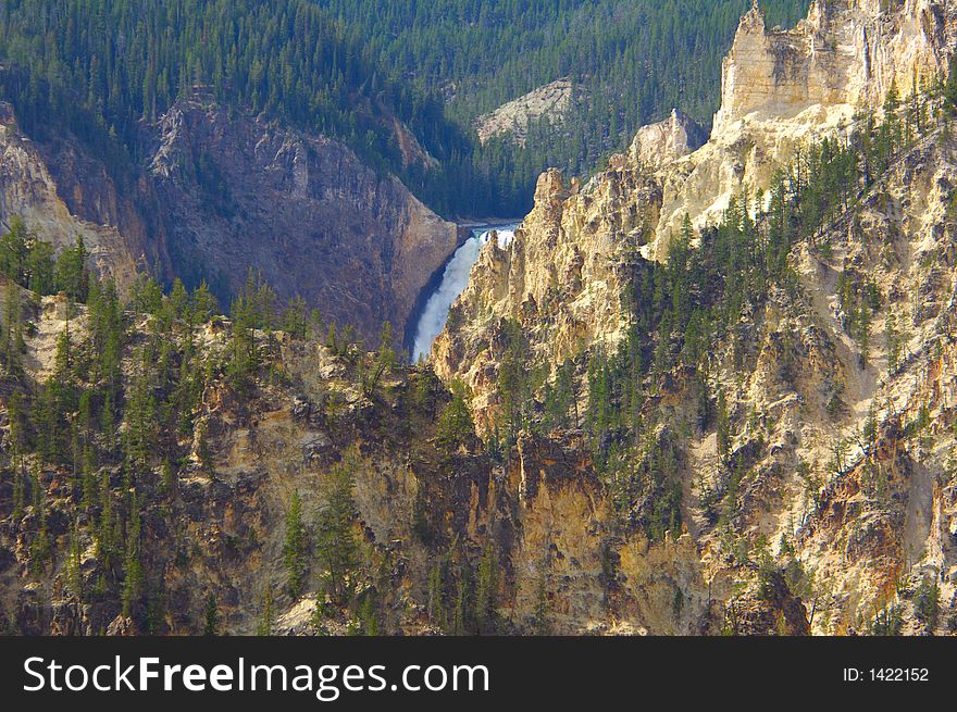 Water cascading down the rocks in Yellowstone National Park. Water cascading down the rocks in Yellowstone National Park