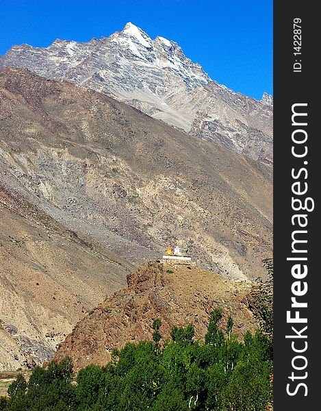 Tibetan stupas in Zanskar valley, Ladakh, India. Tibetan stupas in Zanskar valley, Ladakh, India