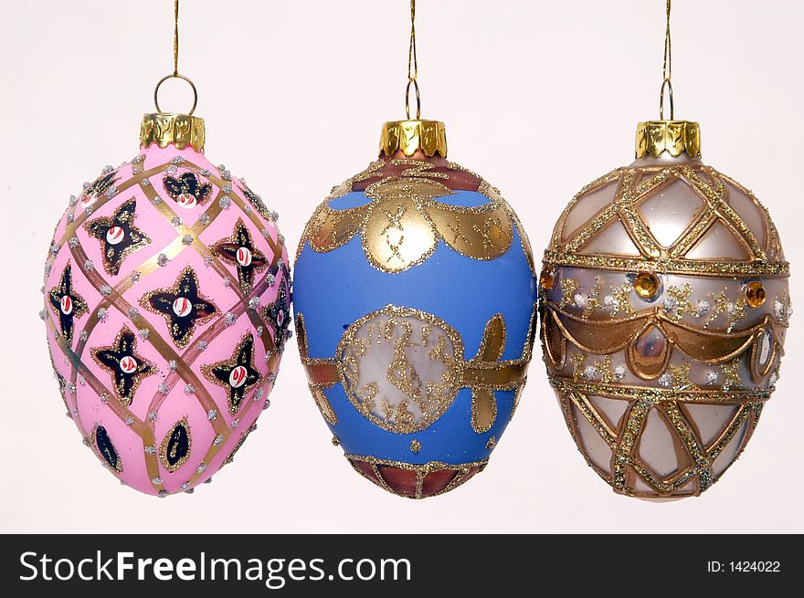 Beautiful christmas balls in white background
