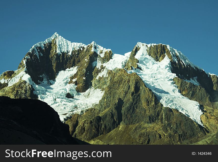 Rock and snow in Cordilleras mountain. Rock and snow in Cordilleras mountain