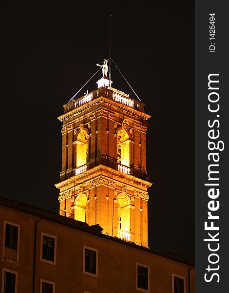 Bell tower at night - Rome. Bell tower at night - Rome