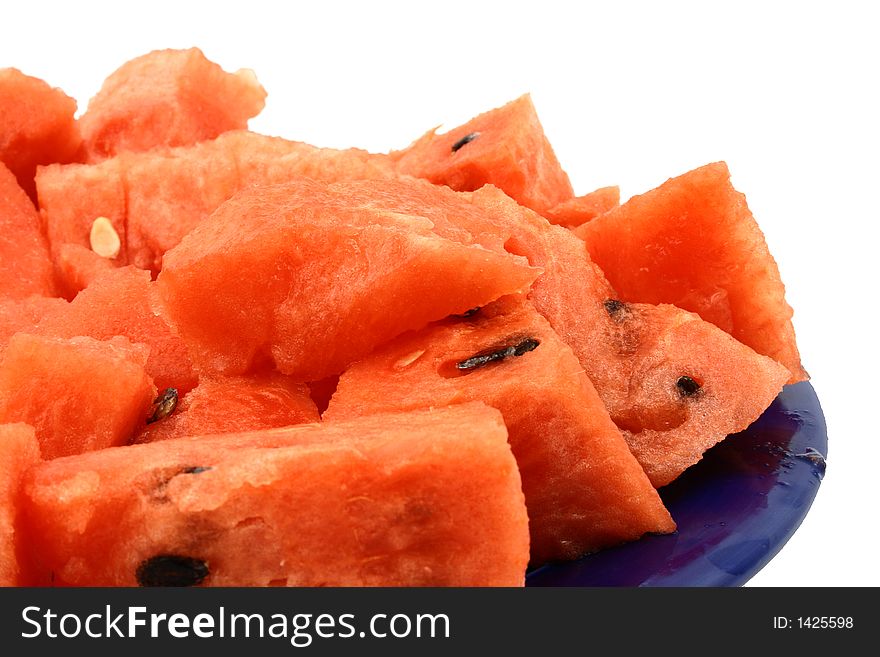 Cut watermelon on the plate