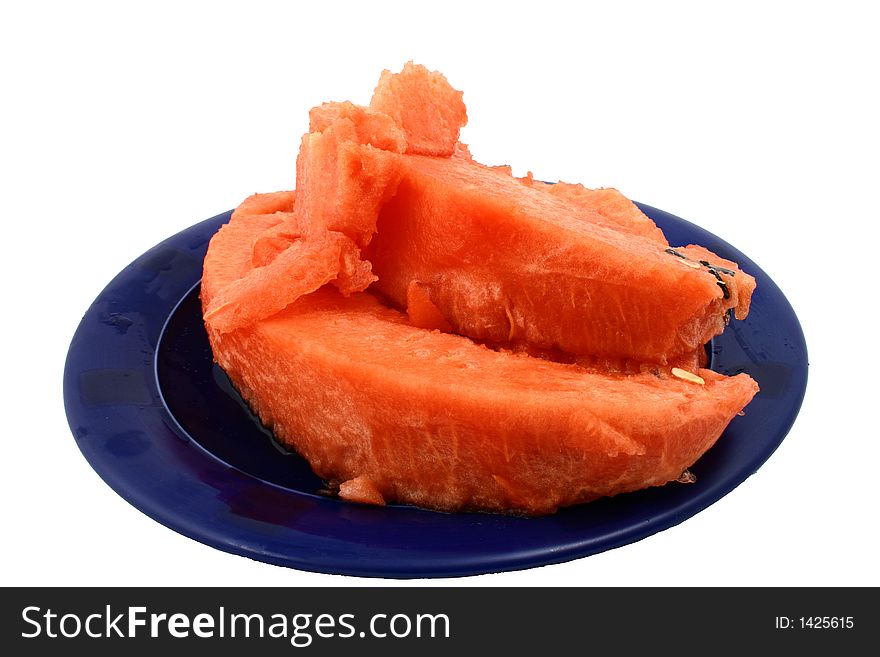 Fragment of watermelon on the plate