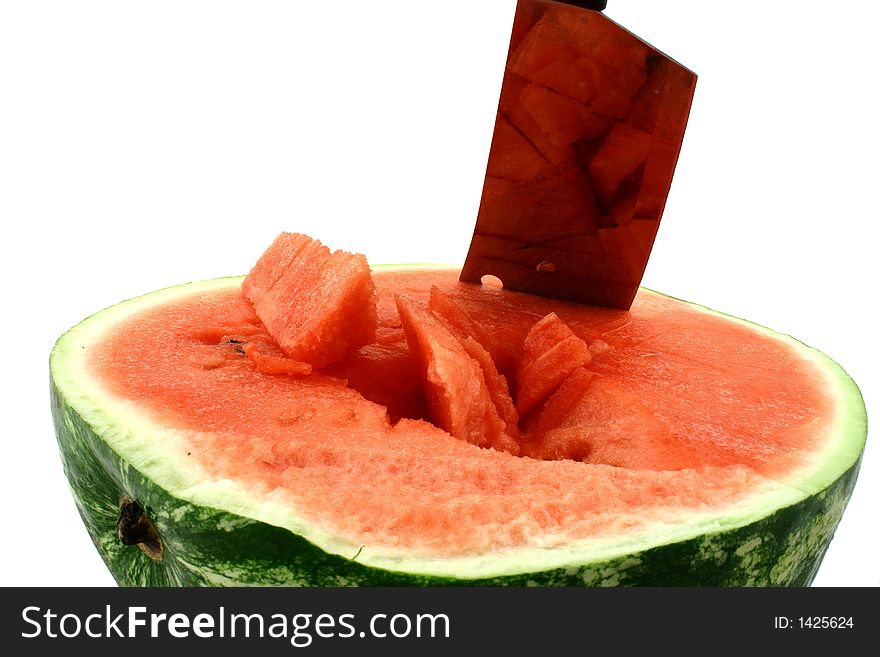 Clever put into big watermelon. Clever put into big watermelon