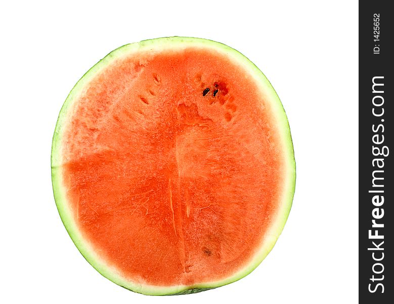 Section by watermelon on the white background. Section by watermelon on the white background