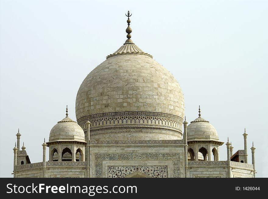 Domes of Taj Mahal mausoleum in early morning, Agra, India