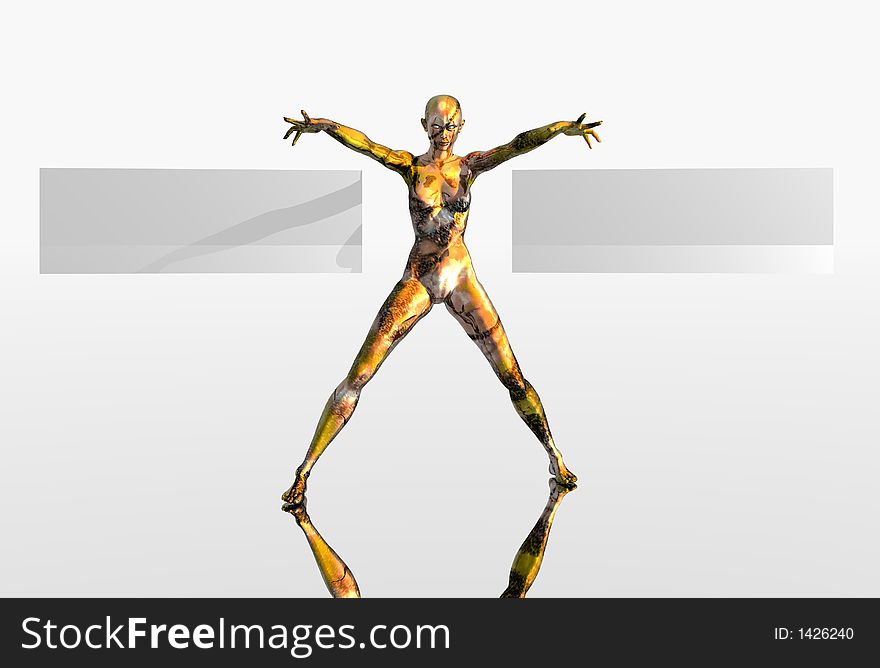 Gold And Bronze Marble Girl