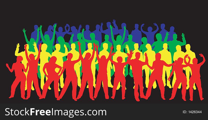 Variety of silhouettes of dancing people - additional ai and eps format available on request. Variety of silhouettes of dancing people - additional ai and eps format available on request