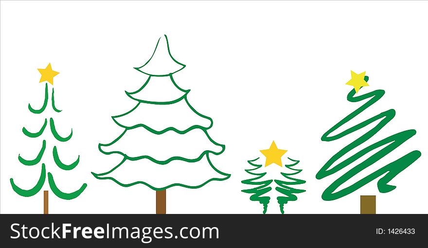 Selection of Christmas Tree Designs - additional ai and eps format available on request