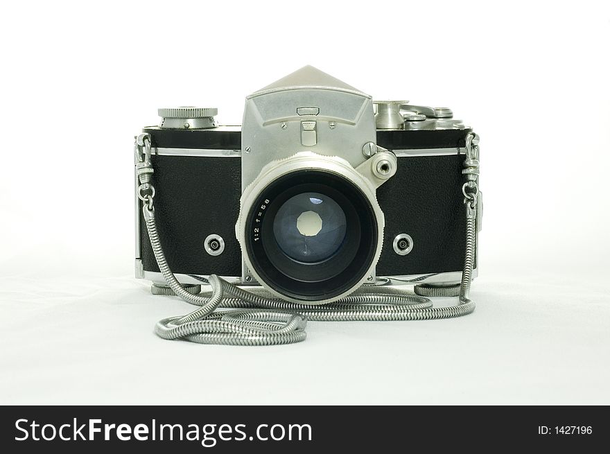 Old, vintage, 35mm, point-and-shoot camera. Old, vintage, 35mm, point-and-shoot camera