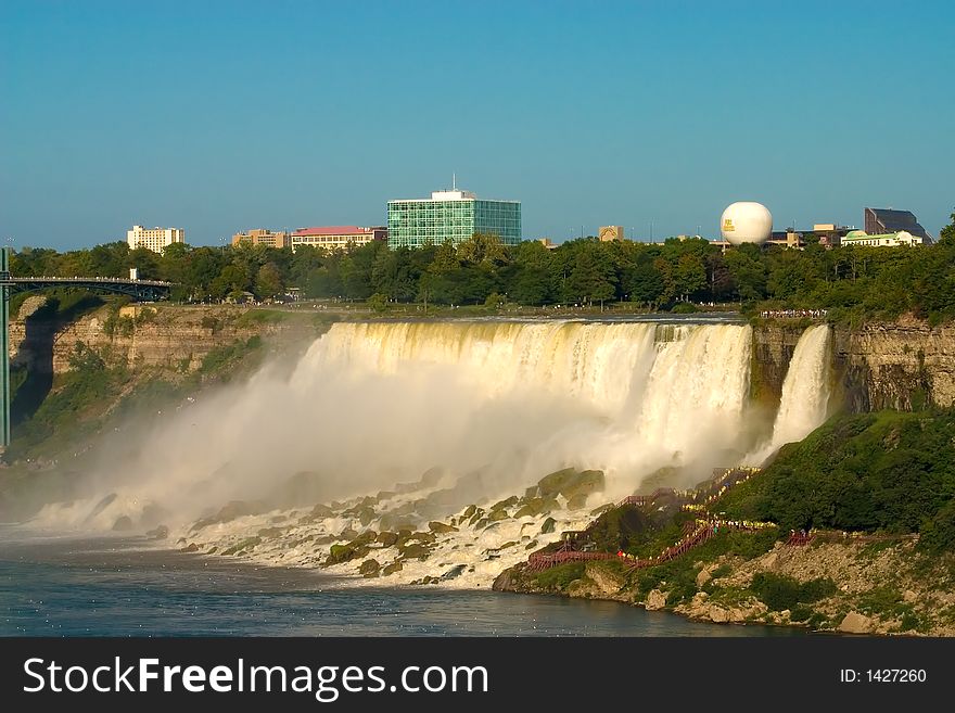 Niagara Falls during the day. Niagara Falls during the day