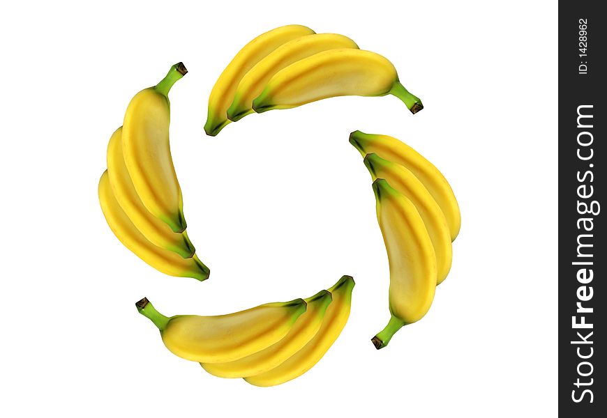 Circle of bananas concept image of fruit. Circle of bananas concept image of fruit