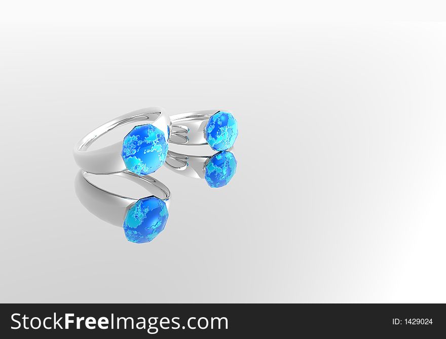 Platinum rings with jewels attached