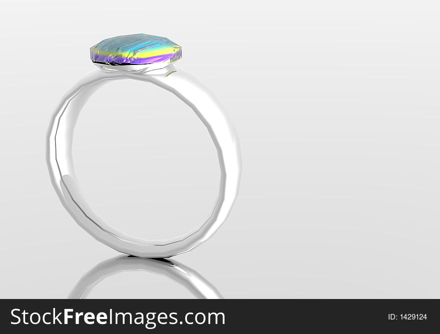 Platinum ring with jewel attached