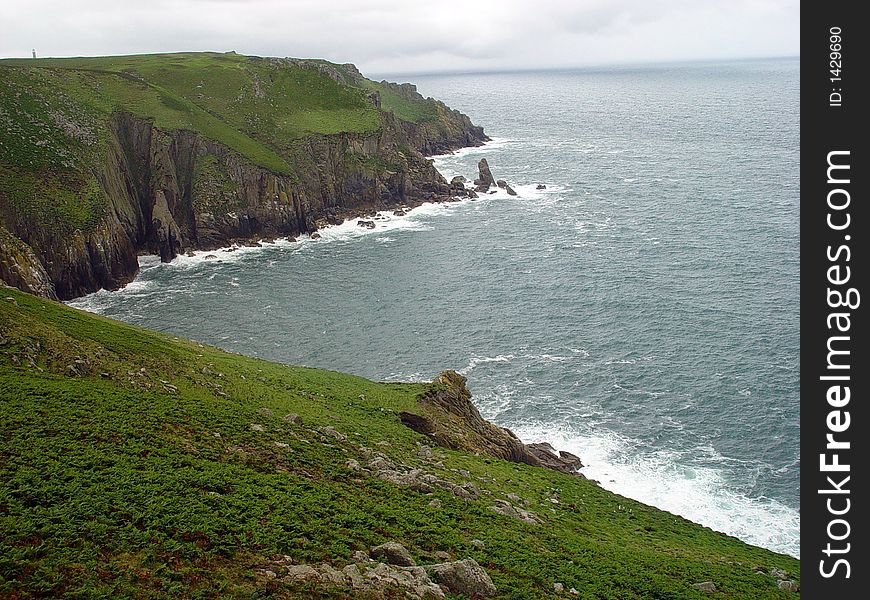 Coastline with cliffs, Lundy Island, UK. Coastline with cliffs, Lundy Island, UK