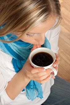Woman With Cup Of Coffee Royalty Free Stock Images Woman With Cup Of Coffee Royalty Free Stock Images