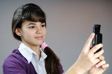 Teenager Making Photos With Mobile Phone Stock Image Teenager Making Photos With Mobile Phone Stock Image