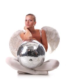 Angel And Disco Ball Royalty Free Stock Photos Angel And Disco Ball Royalty Free Stock Photos