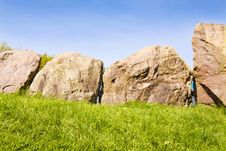 UNESCO - Circle Of Stones At Newgrange Royalty Free Stock Photography UNESCO - Circle Of Stones At Newgrange Royalty Free Stock Photography