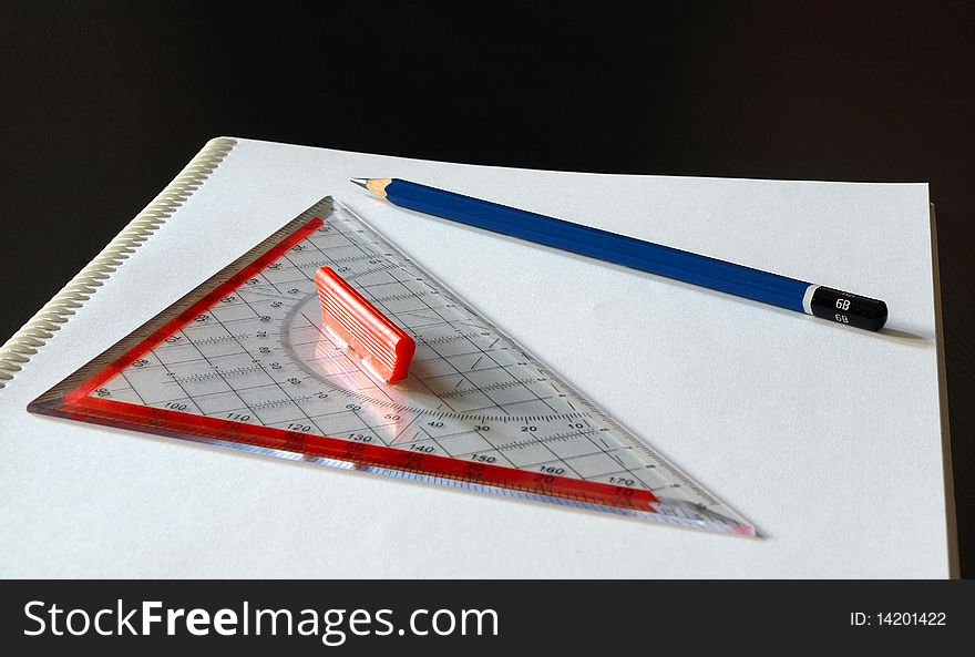 Pen and set square