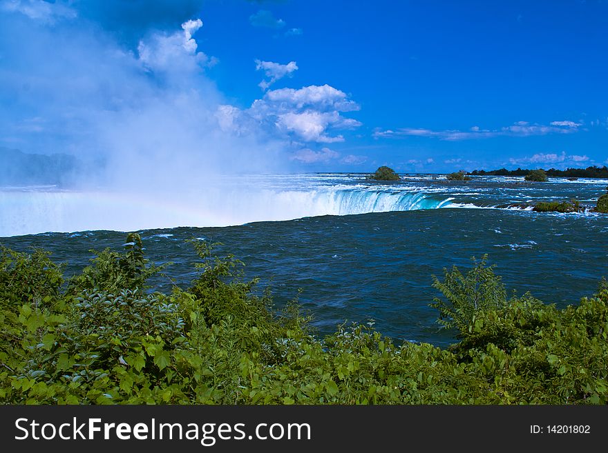 The brink of Niagara Falls.